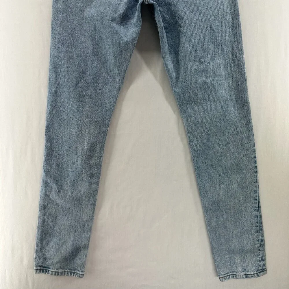 Levis 501 Skinny Jeans Women W28 L32 High-Rise Low Stretch Denim Light Wash Blue - Picture 4 of 15